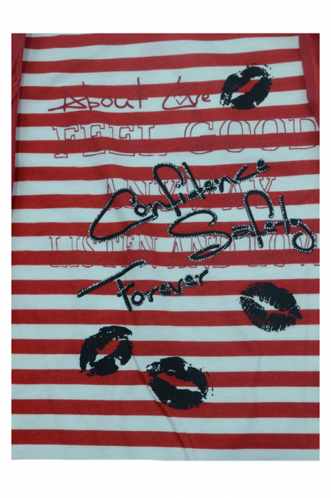 Tricou cu maneca scurta pentru fete Wendee DY102150-2-140, Rosu [3]