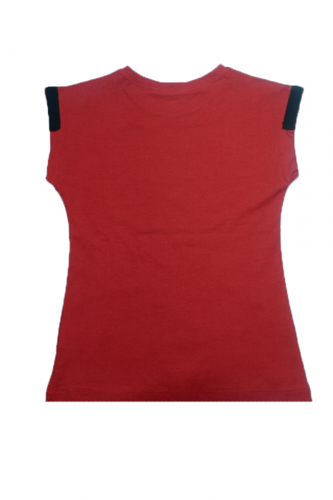 Tricou cu maneca scurta pentru fete Wendee DY102151-2-128, Rosu [3]