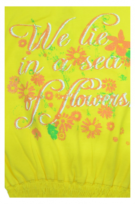 Tricou cu maneca scurta pentru fete Wendee DY102161-2-128, Galben [2]