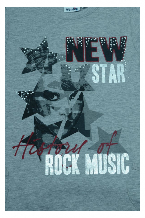 Tricou cu maneca scurta pentru fete Wendee DY39121-2-128, Gri [3]