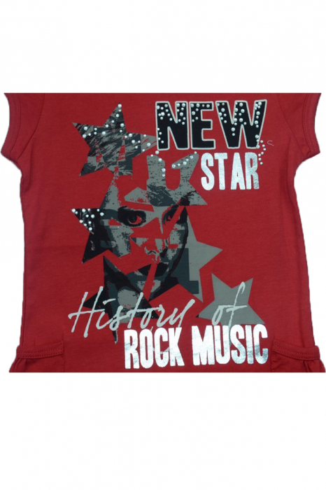 Tricou cu maneca scurta pentru fete Wendee DY39121-1R-98, Rosu [2]