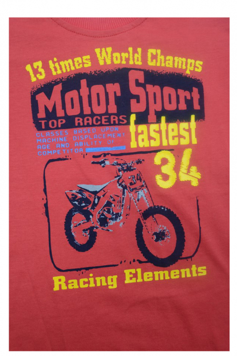 Tricou cu maneca scurta pentru baieti Wendee DY DY 101287-1-98, Rosu [2]