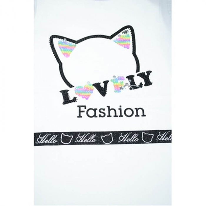 Tricou cu maneca scurta pentru fete Happy House WB-2770, Alb [3]