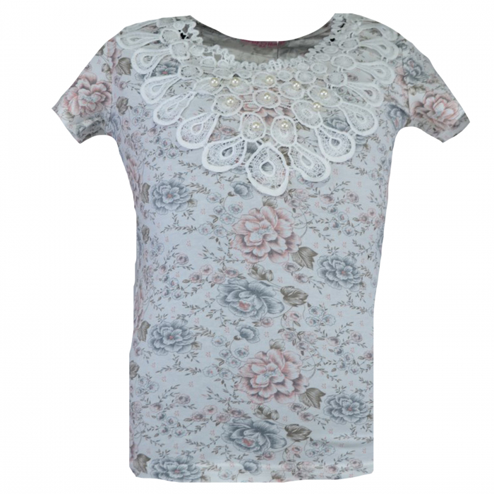 Tricou pentru fete Happy House CVC-1151-2, Alb [1]
