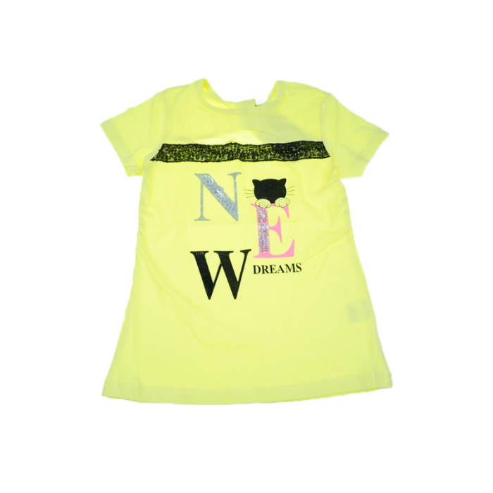 Tricou pentru fete Happy House WB-2775-1-128-cm, Galben [1]