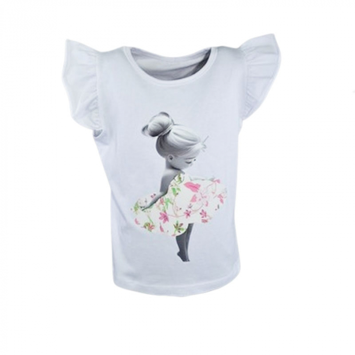 Tricou pentru fete Mini Junior HH-0606-1, Alb [1]