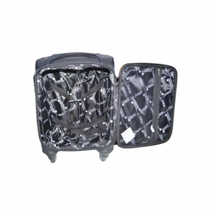 Troler cu 4 roti cu rotatie 360° detasabile, 40 x 30 x 11 cm, Textil, Flexibil si rezistent, Mini Junior 250225-4, Negru [6]