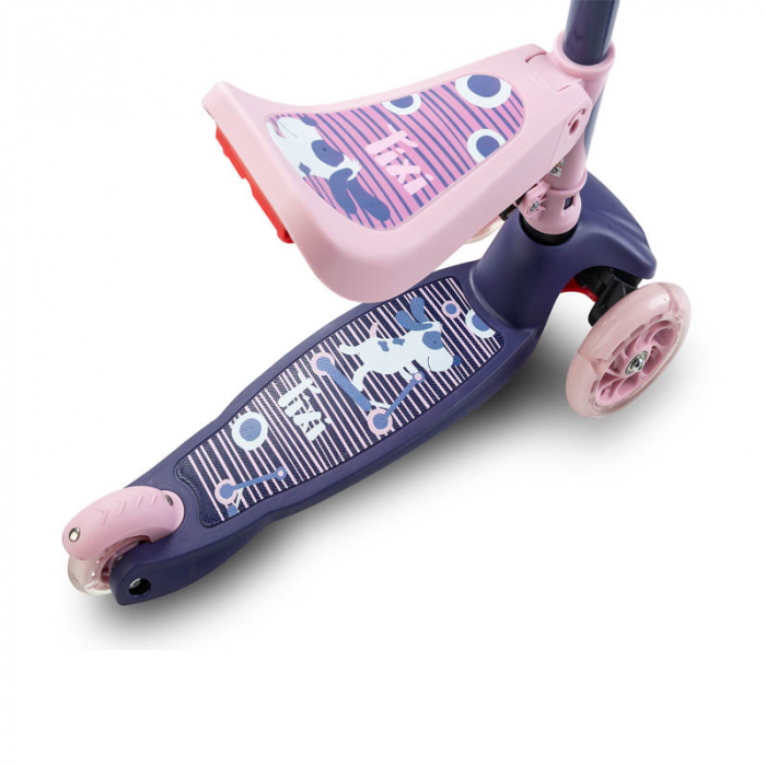 Trotineta cu 3 roti, leduri si sezut pentru copii Toyz Tixi TTT-RZ, Multicolor [10]