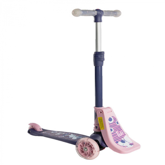 Trotineta cu 3 roti, leduri si sezut pentru copii Toyz Tixi TTT-RZ, Multicolor [9]