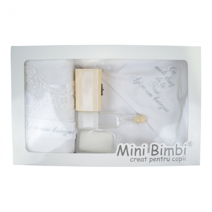 Trusou pentru botez 7 piese Mini Bimbi TBMB-00, Alb [1]
