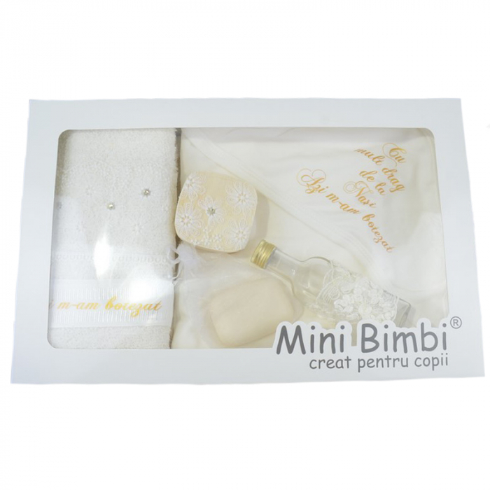 Trusou pentru botez 7 piese Mini Bimbi TR123, Alb [1]