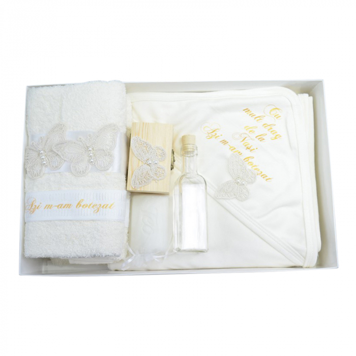 Trusou pentru botez 7 piese Mini Bimbi TBMB-11, Crem [2]