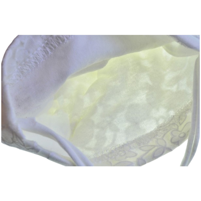 Caciula din dantela si bumbac, cu 2 straturi, pentru fete, Mini Junior  T1811A11-38, Alb [4]