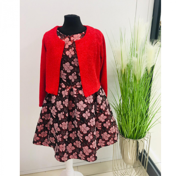 Set 2 piese rochie si bolero pentru fete Tylkomet TLY-6, Visiniu [6]
