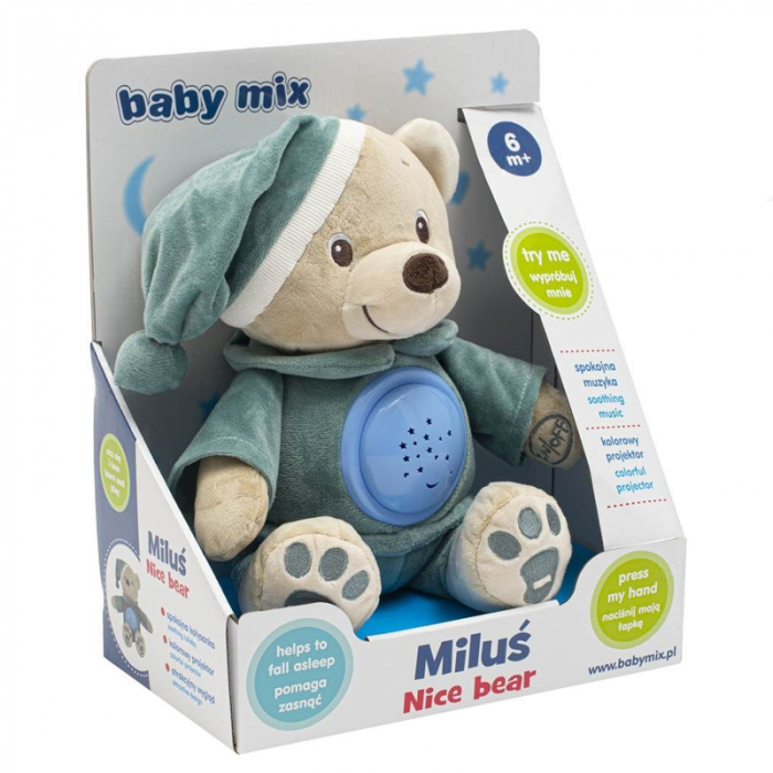 Lampa de veghe muzicala cu proiector Ursulet BabyMix STK-18956AL, Maro [5]