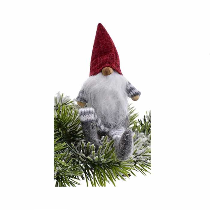 Figurina decorativa pentru Craciun, Spiridus 20 cm Mini Junior 157758, Gri [3]