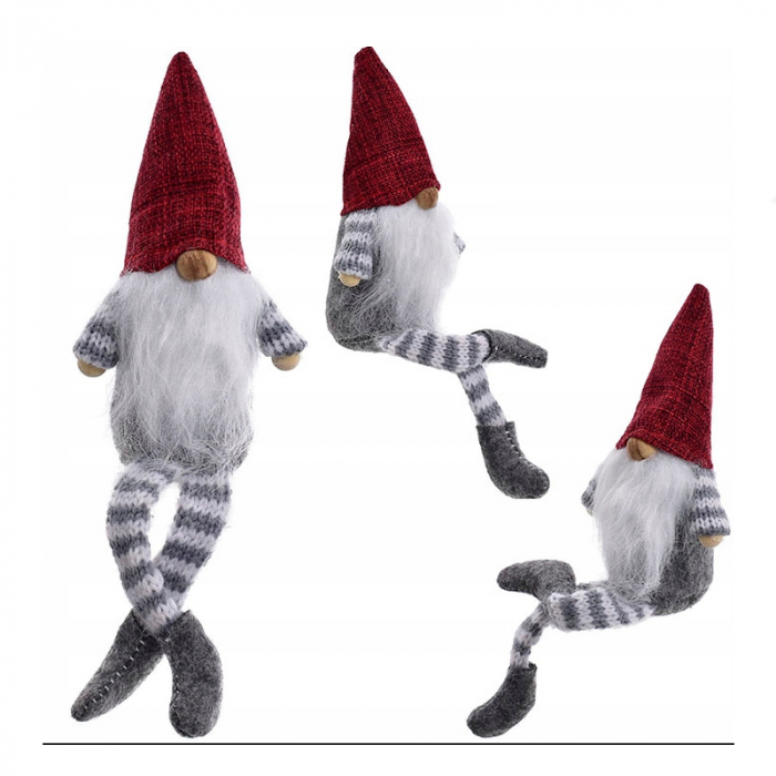 Figurina decorativa pentru Craciun, Spiridus 20 cm Mini Junior 157758, Gri [2]