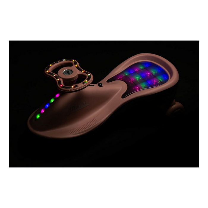 Vehicul, cu lumini, actionat cu picioarele pentru copii, Toyz Spinner Fiesta Beige Purple 394398, Bej [6]