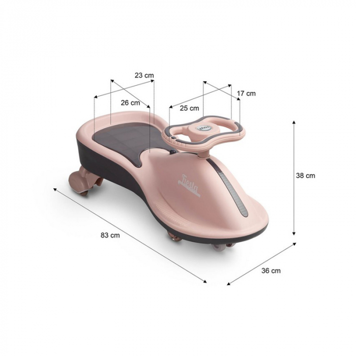 Vehicul, cu lumini, actionat cu picioarele pentru copii, Toyz Spinner Fiesta Beige Purple 394398, Bej [7]