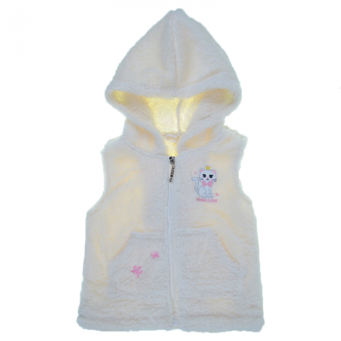 Vesta de blana pentru fete Happy House HH-299B-86, Crem [6]