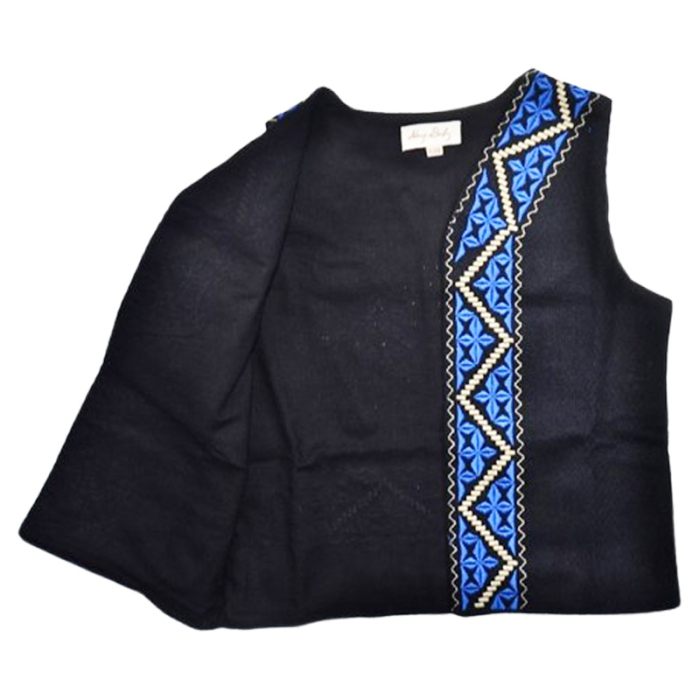 Vesta traditionala, cu motive traditionale, pentru copii, Mini Junior V1411-2, Negru [2]