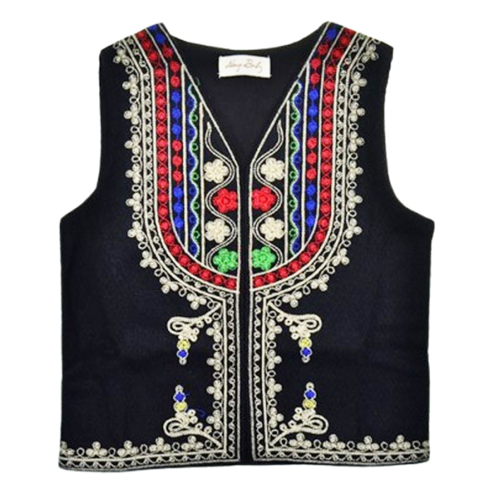 Vesta traditionala, cu motive traditionale, pentru copii, Mini Junior V2011, Negru [1]