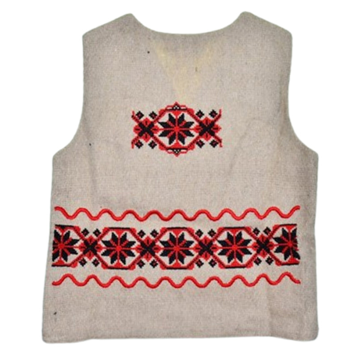 Vesta traditionala, cu motive traditionale, pentru copii, Mini Junior VB2611C-2, Crem [2]