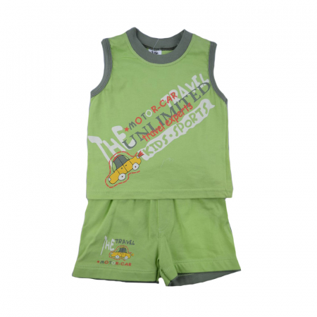 Compleuri baieti de vara - Compleu 2 piese de vara pentru baieti Koala Autko 01-636V-74 cm, Verde