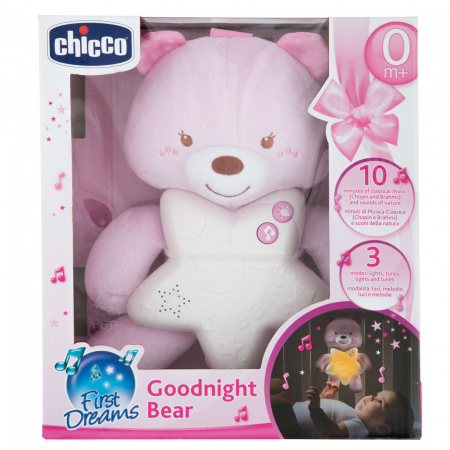 Lampa de veghe muzicala Chicco First Dreams Goodnight Bear 079704, Roz [3]