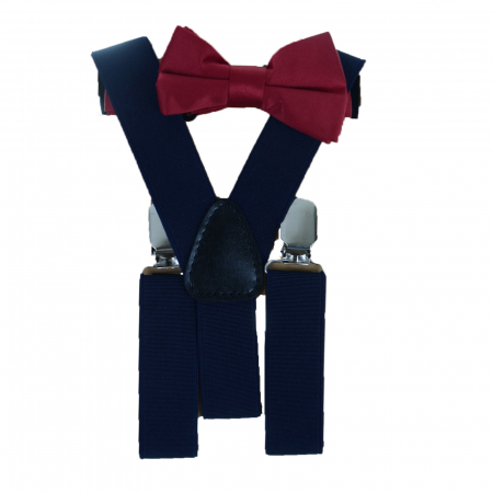 Bretele si curele - Set doua piese bretele si papion pentru baieti Topgal 090215-1, Bleumarin