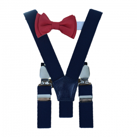 Bretele si curele - Set doua piese bretele si papion copii Topgal 09090-1, Bleumarin