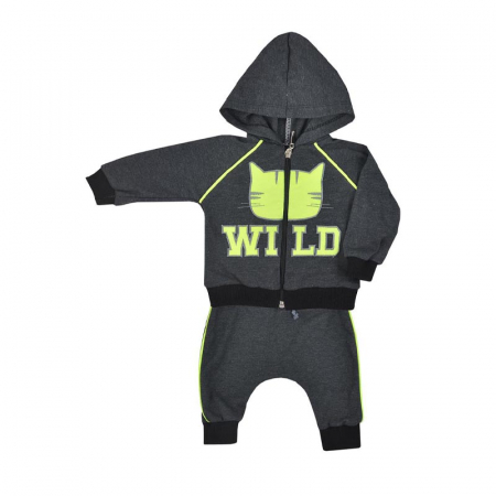 Compleu 2 piese hanorac si pantaloni pentru baieti Koala Wild 08-031-80 cm, Gri [2]