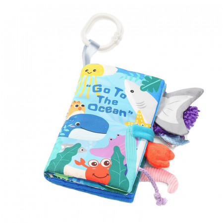 Jucarii zornaitoare - Jucarie zornaitoare tip carte pentru bebelusi BabyOno NO-544S, Multicolor