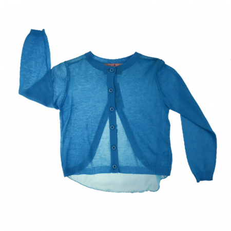 Îmbrăcăminte fete - Cardigan cu maneca lunga pentru fete Mini Junior CPFML-A105, Albastru