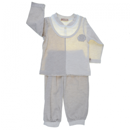 Compleuri baieti maneca lunga - Compleu 2 piese pentru baieti Cassiope CSSP-0003, Crem