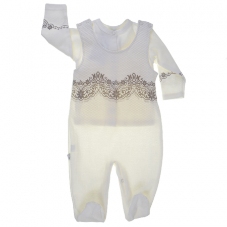 Compleuri  fete maneca lunga - Compleu 2 piese pentru fete Koala Justin 04-886, Crem