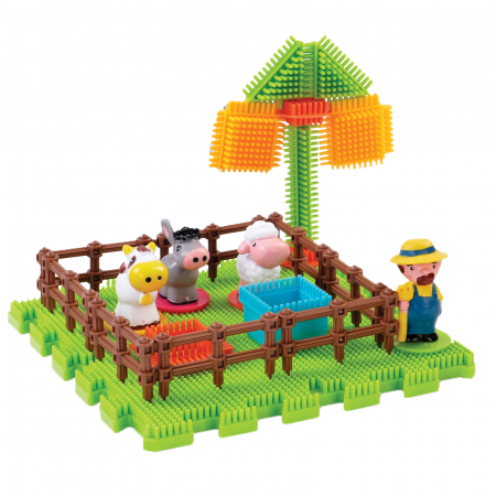 Jocuri si jucarii educative - Set 22 blocuri de constructie Artyk Spiky Klocki 129001, Multicolor