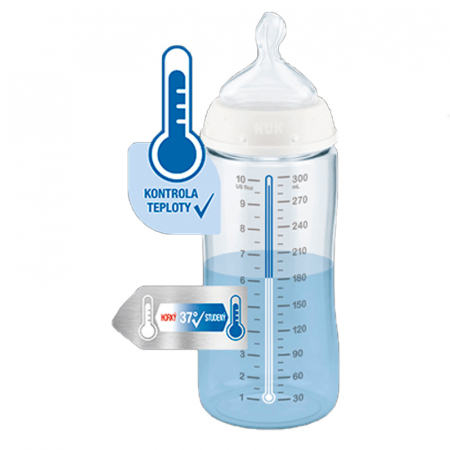 Biberon cu tetina din silicon 300 ml 6-18 luni Nuk First Choice+ Mickey Mouse 741019R, Rosu [1]