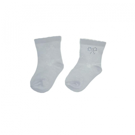 Sosete bebelusi si copii - Sosete pentru fete Milusie Princessa 134557-15-16 cm, Alb