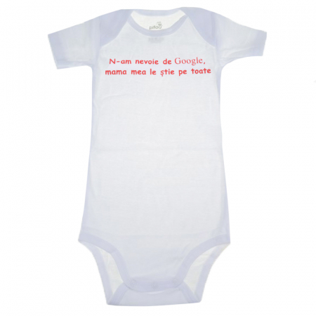 Body-uri baieti - Body cu maneca scurta pentru copii Pifou Model 6 MS6-A21, Alb
