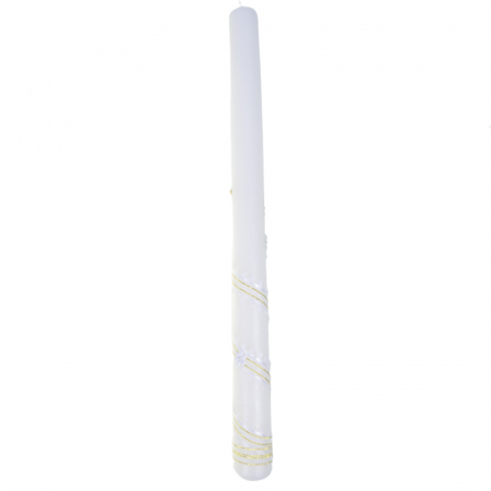 Lumanare pentru botez 40 cm x 3 cm Mini Junior LB-123E, Alb [1]