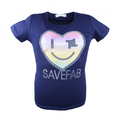 Tricouri fete - Tricou pentru fete Happy House HH-370A, Bleumarin
