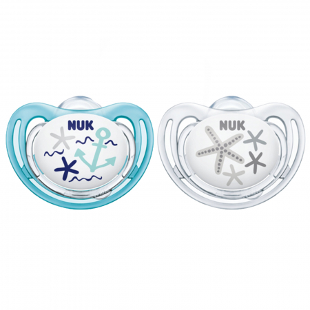 Suzete - Set 2 suzete ortodontice din silicon 6-18 luni Nuk Beach 176229A