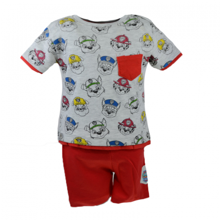 Compleuri baieti de vara - Pijama pentru baieti M Plus M Paw Patrol 182301-62, Rosu