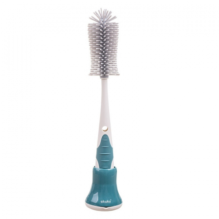 Articole de ingrijire - Set 2 perii din silicon pentru curatarea biberoanelor si a tetinelor Akuku A0511, Verde