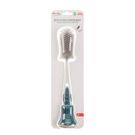 Set 2 perii din silicon pentru curatarea biberoanelor si a tetinelor Akuku A0511, Verde [5]