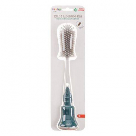 Set 2 perii din silicon pentru curatarea biberoanelor si a tetinelor Akuku A0511, Verde [1]