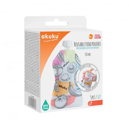 Punga reutilizabila pentru mancare copii Akuku A0056, Multicolor [3]