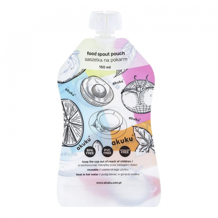 Vesela si tacamuri bebelusi - Punga reutilizabila pentru mancare copii Akuku A0056, Multicolor