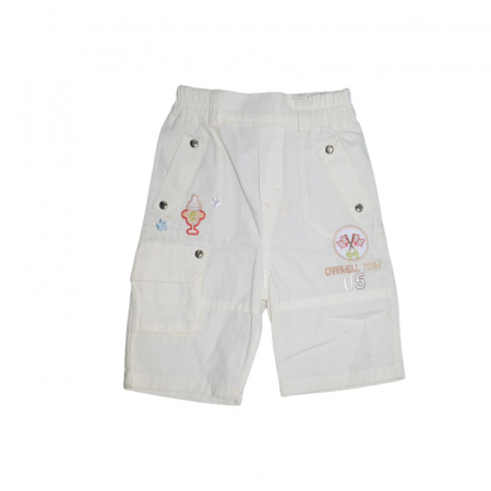 Îmbrăcăminte băieți - Pantaloni scurti pentru baieti Caramell PSCLL-01, Crem